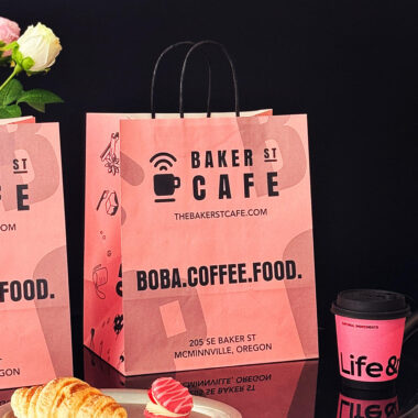 High-quality eco-friendly kraft paper bags for coffee shops