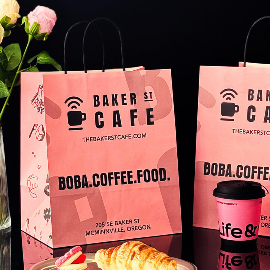 High-quality eco-friendly kraft paper bags for coffee shops