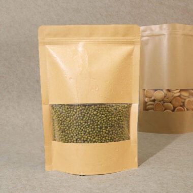 Food-grade stand-up kraft paper pouch with clear window