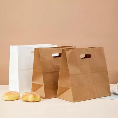 Food-grade brown kraft paper bags for takeaway and bakery use
