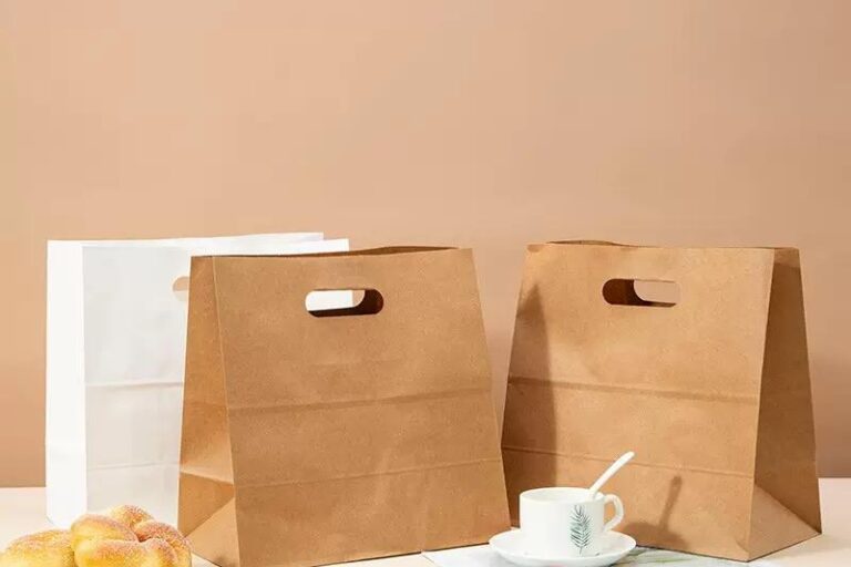 Recyclable Brown Kraft Paper Bags for Food Packaging (3) Food-grade brown kraft paper bags for takeaway and bakery use