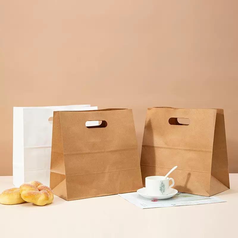 Food-grade brown kraft paper bags for takeaway and bakery use