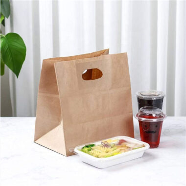 Food-grade brown kraft paper bags for takeaway and bakery use