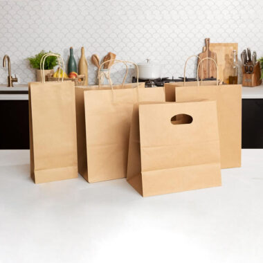 Food-grade brown kraft paper bags for takeaway and bakery use