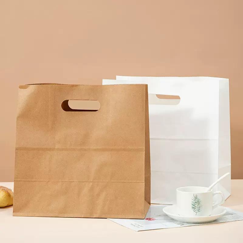 Food-grade brown kraft paper bags for takeaway and bakery use