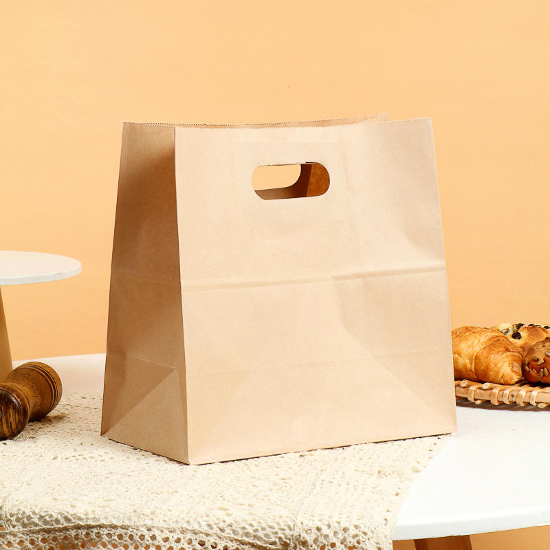 Food-grade brown kraft paper bags for takeaway and bakery use