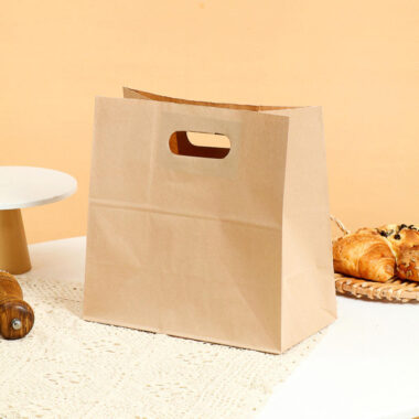 Food-grade brown kraft paper bags for takeaway and bakery use