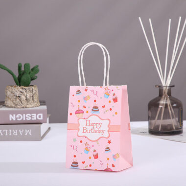 Eco-friendly Happy Birthday kraft paper gift bags