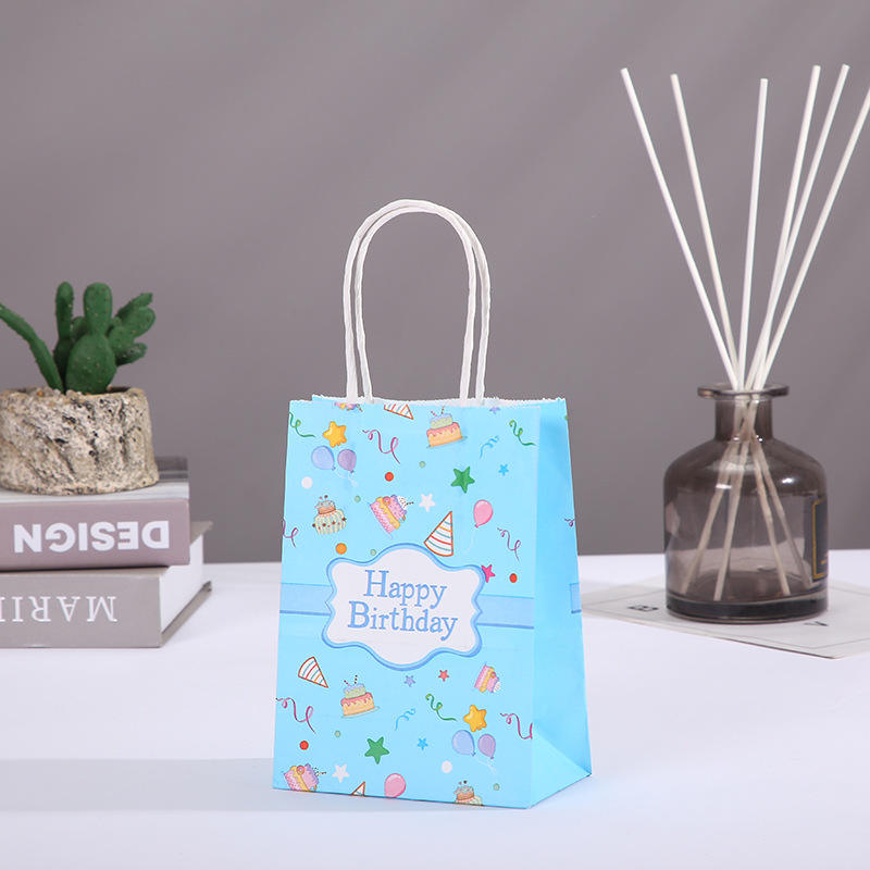 Eco-friendly Happy Birthday kraft paper gift bags