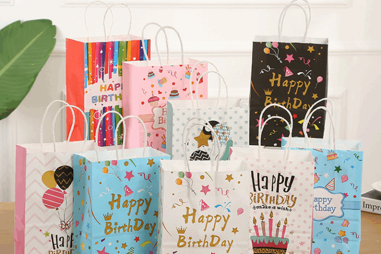 Recyclable Happy Birthday Kraft Gift Paper Bags (6) Eco-friendly Happy Birthday kraft paper gift bags