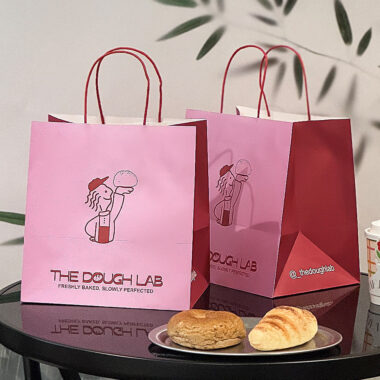 Durable eco-friendly kraft paper bags with handles