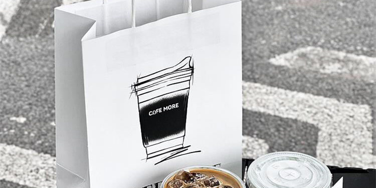 Durable eco-friendly kraft paper bags with handles