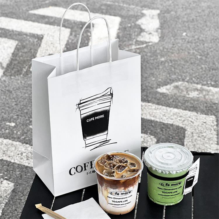 Durable eco-friendly kraft paper bags with handles