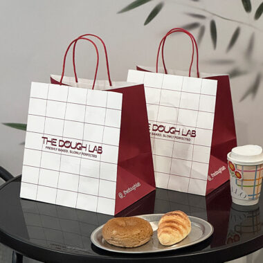 Durable eco-friendly kraft paper bags with handles
