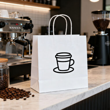 Durable eco-friendly kraft paper bags with handles