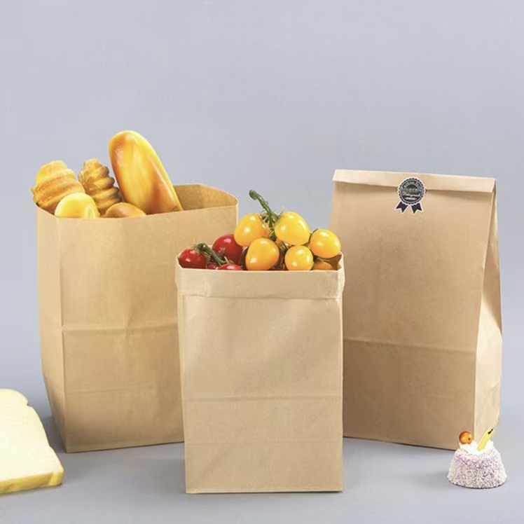 Eco-friendly kraft paper bags for sandwiches and bread