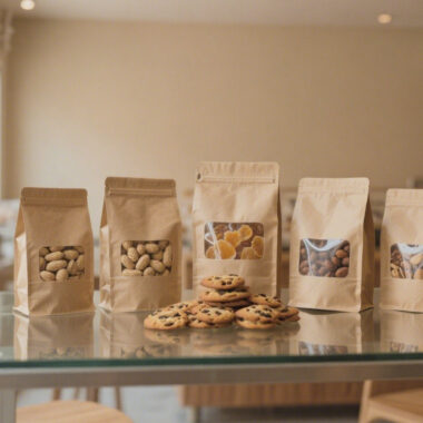 Food-grade recyclable paper pouches with zipper