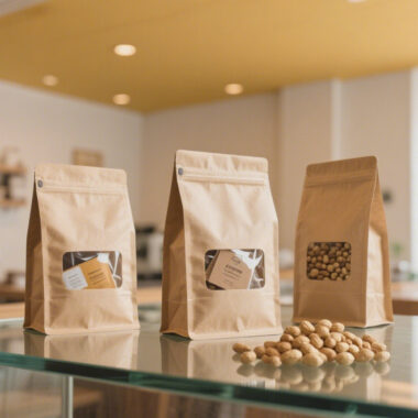 Food-grade recyclable paper pouches with zipper