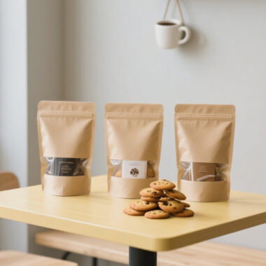 Food-grade recyclable paper pouches with zipper