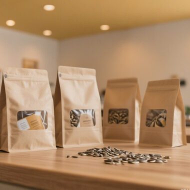 Food-grade recyclable paper pouches with zipper