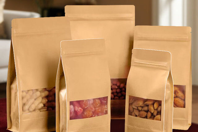 Recyclable Paper Pouch with Half Transparent Window (10) Biodegradable paper pouch with half transparent window