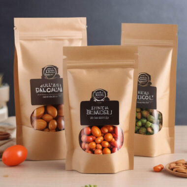 Resealable kraft paper pouches with transparent window