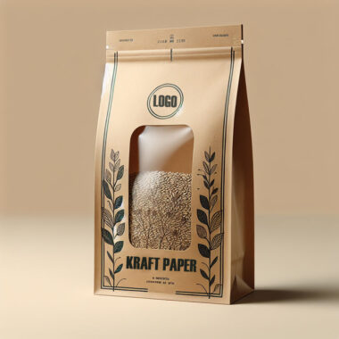 Resealable kraft paper pouches with transparent window