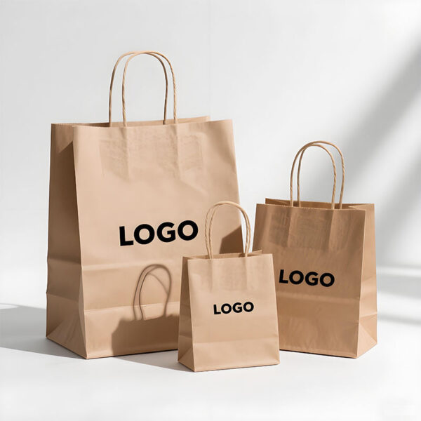 Eco-friendly reusable shopping paper bags for retail and grocery use