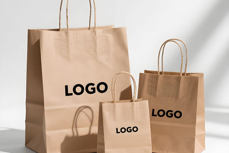 Reusable Shopping Paper Bags for Retail Packaging (1) Eco-friendly reusable shopping paper bags for retail and grocery use