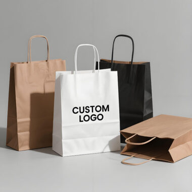 Eco-friendly reusable shopping paper bags for retail and grocery use