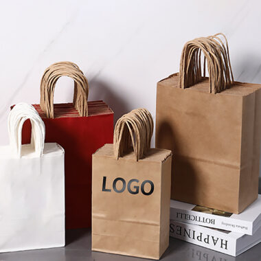 Eco-friendly reusable shopping paper bags for retail and grocery use