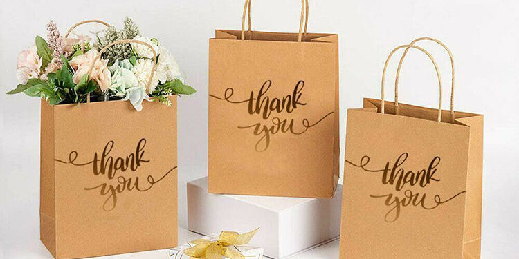 Eco-friendly recyclable kraft paper bags for bakery and retail use