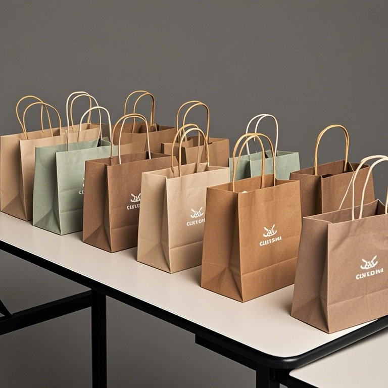 Eco-friendly kraft paper shopping bags for retail and grocery stores