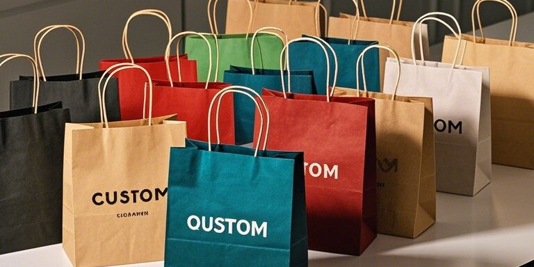 Eco-friendly kraft paper shopping bags for retail and grocery stores