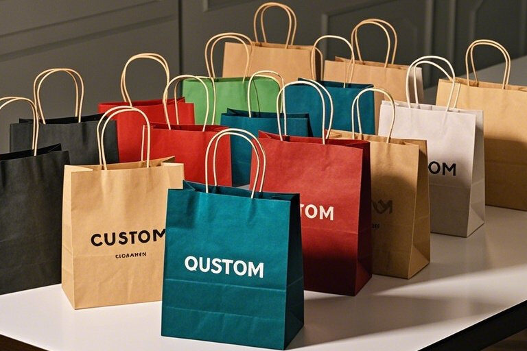 Sustainable Shopping Kraft Paper Bags (3) Eco-friendly kraft paper shopping bags for retail and grocery stores