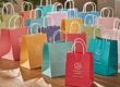 Eco-friendly kraft paper shopping bags for retail and grocery stores
