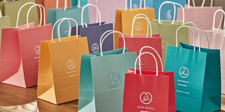 Eco-friendly kraft paper shopping bags for retail and grocery stores