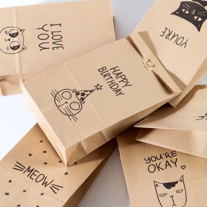 Eco-friendly kraft paper bags for bread and snacks