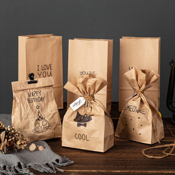 Eco-friendly kraft paper bags for bread and snacks