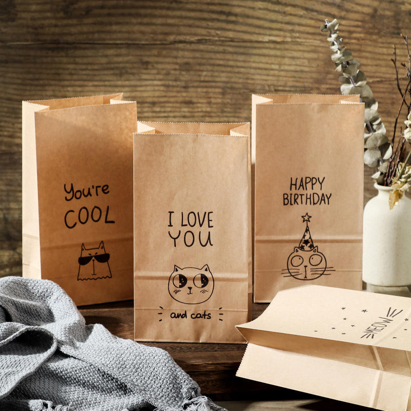 Eco-friendly kraft paper bags for bread and snacks