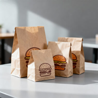 Food grade kraft paper bags for bread sushi burger packaging