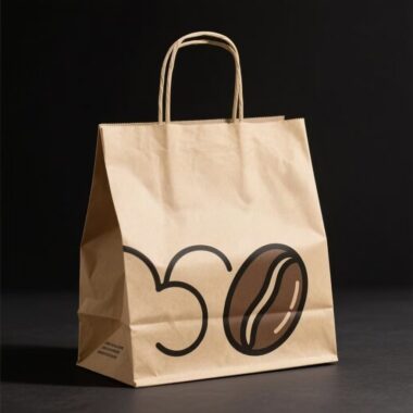Thick durable kraft paper bags for bakery and coffee shop use