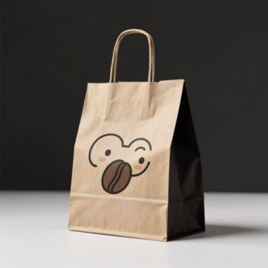 Thick durable kraft paper bags for bakery and coffee shop use