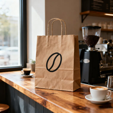 Thick durable kraft paper bags for bakery and coffee shop use