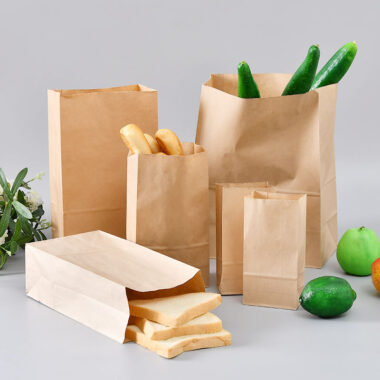 High quality biodegradable food paper bags for bread takeaway