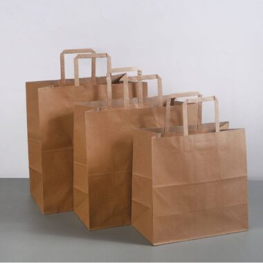Biodegradable food grade handle kraft paper bags for gift shopping