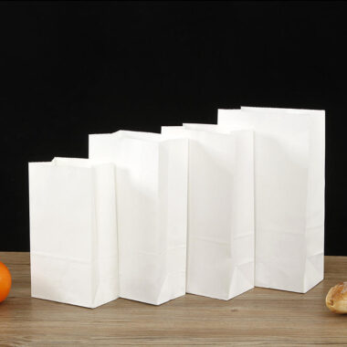 Biodegradable food grade kraft food paper bags for takeaway