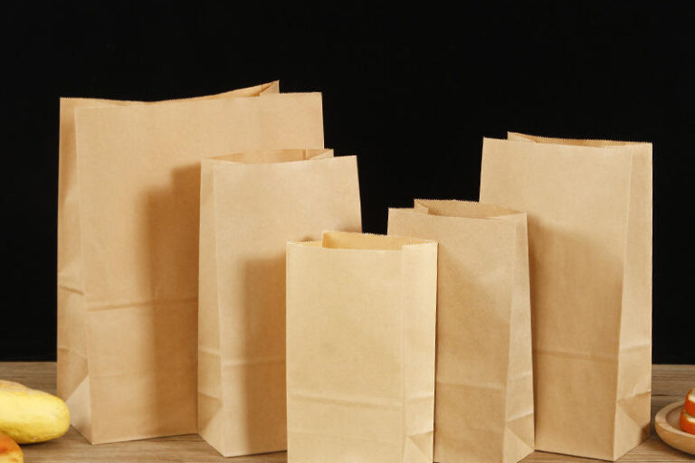 Biodegradable Kraft Food Paper Bags (5) Biodegradable food grade kraft food paper bags for takeaway