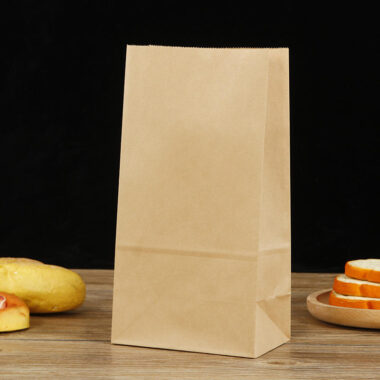 Biodegradable food grade kraft food paper bags for takeaway