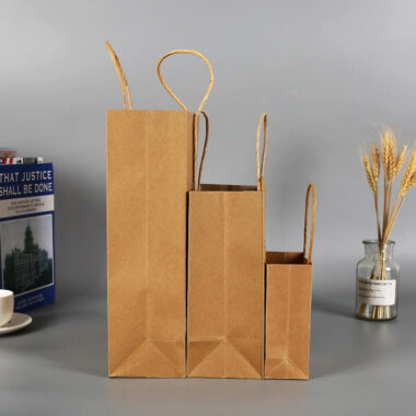 Eco biodegradable kraft paper bags for food and clothing